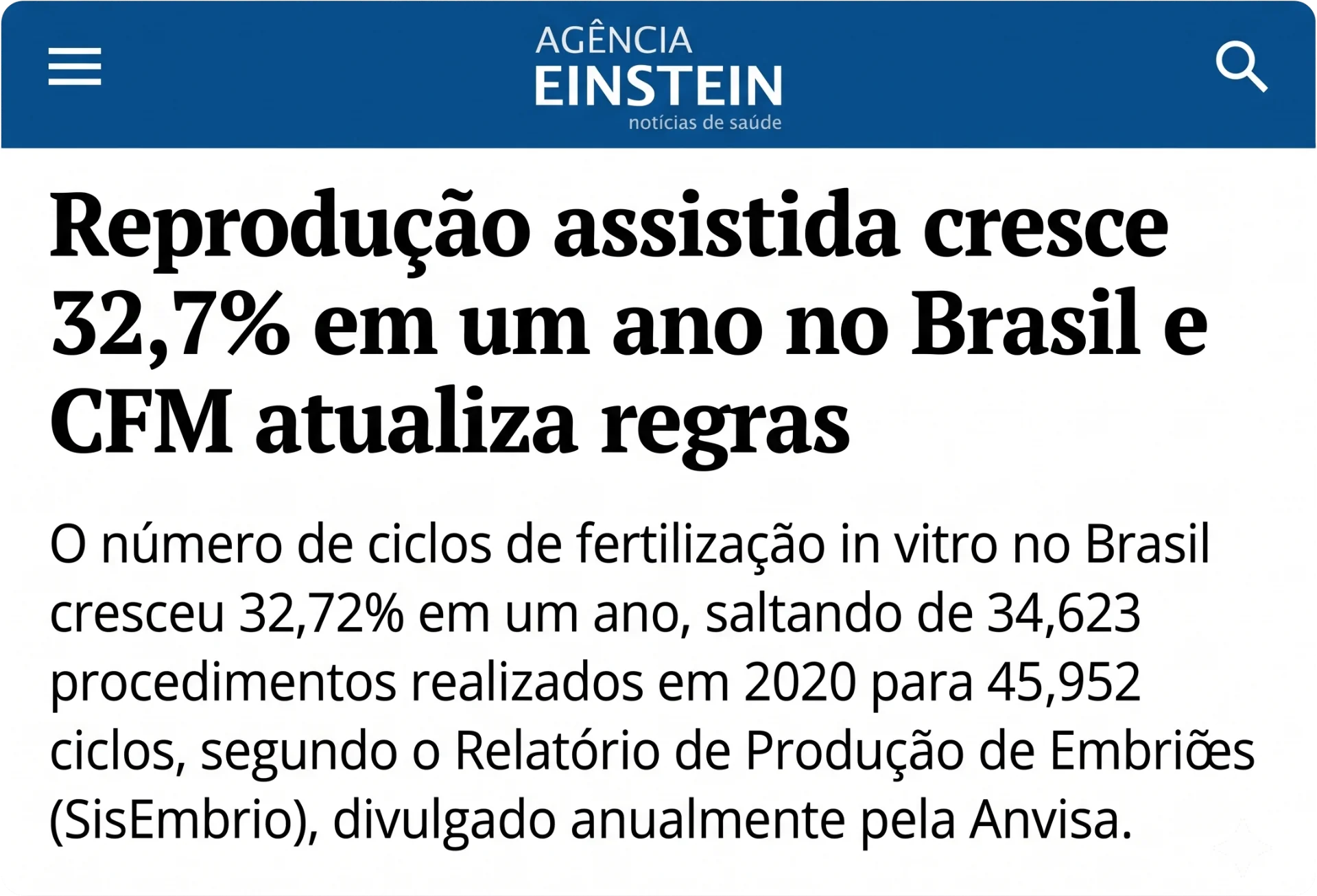 Reprodução assistida cresce no Brasil