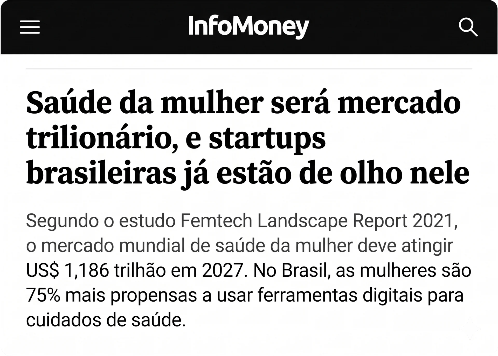 Saúde da mulher será mercado trilionário